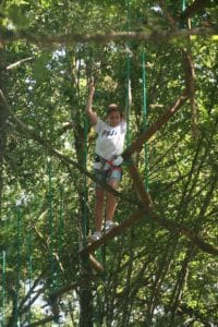 Enfants sur parcours aventure